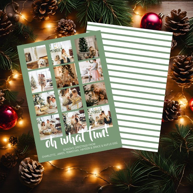 Oh, was Spaß Foto Weihnachten Personalisiert (Oh What Fun Photo Christmas Personalized Holiday Cards from Ricaso. Add 12 photographs and your text)