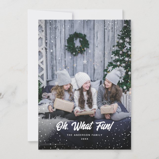 Oh, was Spaß Foto Weihnachtskarte Feiertagskarte (Vorderseite)