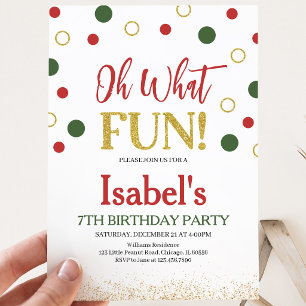 Oh, was Spaß Green Red Dots Geburtstag Einladung