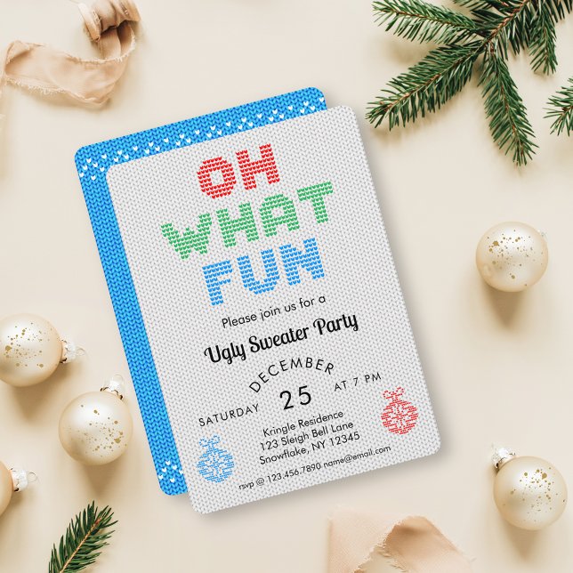 Oh, was Spaß hässlich Weihnachts Sweater Party Einladung (Von Creator hochgeladen)