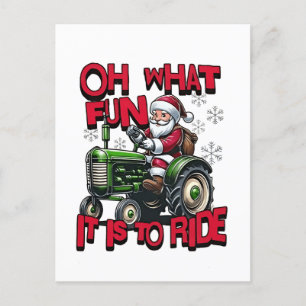 Oh, was Spaß ist es, Weihnachten-Bauer zu fahren Einladungspostkarte
