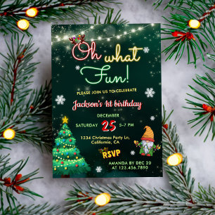 Oh, was Spaß Neon signiert Weihnachten Weihnachten Einladung