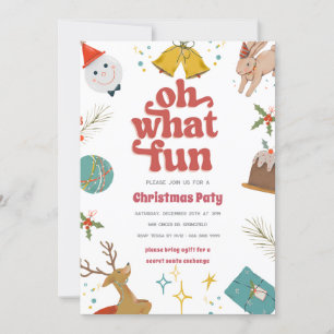 Oh, was Spaß rot und rosa Weihnachts Paty Einladun Einladung