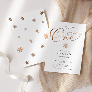 Oh, was Spaß Snowflake 1. Geburtstag Einladung