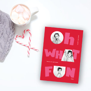Oh, was Spaß spielend Cutout Formen 3 Foto Saison Feiertagskarte