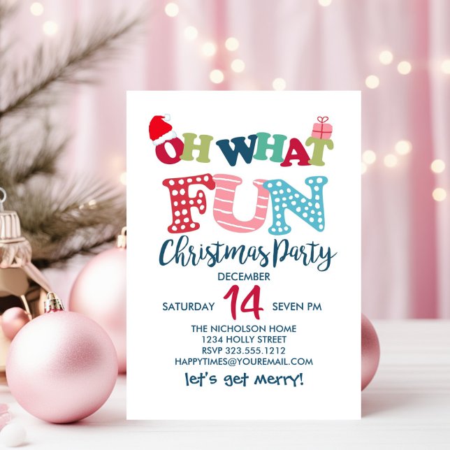 Oh, was Spaß Typografie Weihnachten Party Einladung (Von Creator hochgeladen)