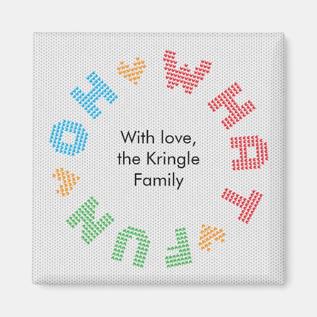 Oh, was Spaß Typografie Weihnachtskranz Magnet (Vorne)