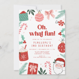 Oh, was Spaß Weihnachten Geburtstagsparty Einladun Einladung