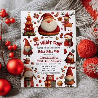 OH Was Spaß Weihnachten Kinder's Geburtstagsparty Einladung