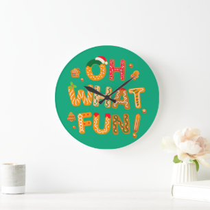Oh, was Spaß Weihnachten Lebkuchen Cookies Große Wanduhr
