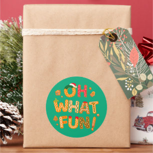 Oh, was Spaß Weihnachten Lebkuchen Cookies Runder Aufkleber