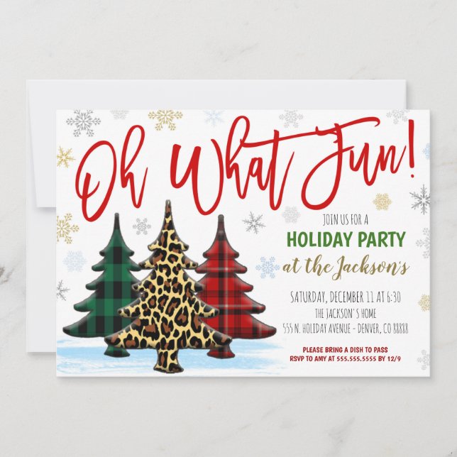 Oh, was Spaß Weihnachten Party Einladung (Vorderseite)