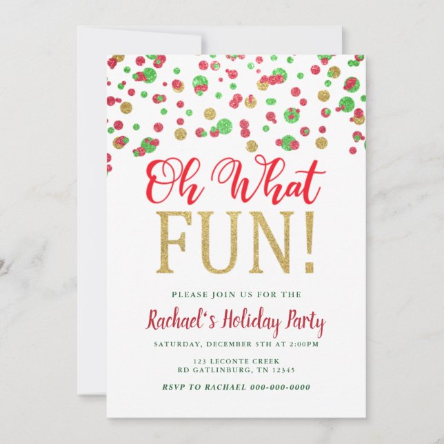 Oh, was Spaß Weihnachten Party Einladung (Vorderseite)