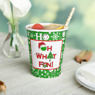 Oh, was Spaß Weihnachten Pickleball Green Ho Ho Ho Pappbecher
