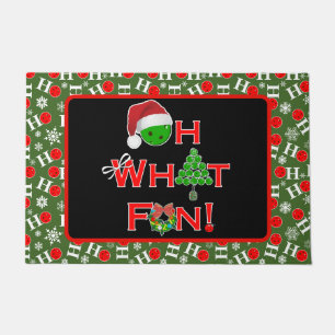 Oh, was Spaß Weihnachten Pickleball Green & Red Sn Fußmatte