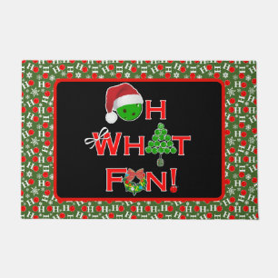 Oh, was Spaß Weihnachten Pickleball Grün und Weiß Fußmatte