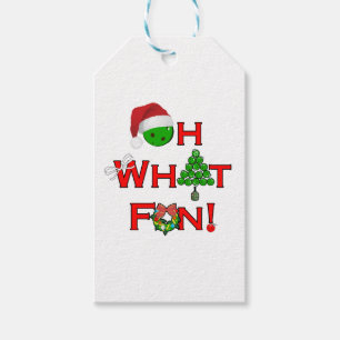 Oh, was Spaß Weihnachten Pickleball Grün und Weiß Geschenkanhänger