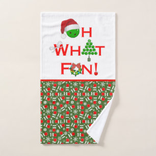Oh, was Spaß Weihnachten Pickleball Grün und Weiß Handtuch