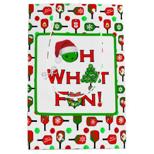 Oh, was Spaß Weihnachten Pickleball Grün und Weiß Mittlere Geschenktüte