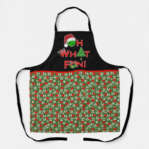 Oh, was Spaß Weihnachten Pickleball Grün und Weiß Schürze