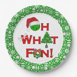 Oh, was Spaß Weihnachten Pickleball Party Green Ho Pappteller