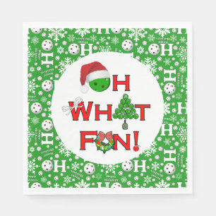 Oh, was Spaß Weihnachten Pickleball Party Snowball Serviette