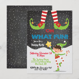 Oh, was Spaß Weihnachten Weihnachten Elf Party Ein Einladung