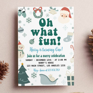 Oh, was Spaß Weihnachten Weihnachten ersten Geburt Einladung