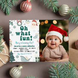Oh, was Spaß Weihnachten Weihnachten ersten Geburt Einladung
