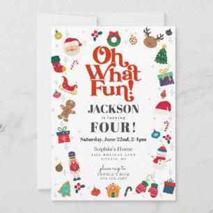 Oh, was Spaß Weihnachten Winter Geburtstagsparty Einladung