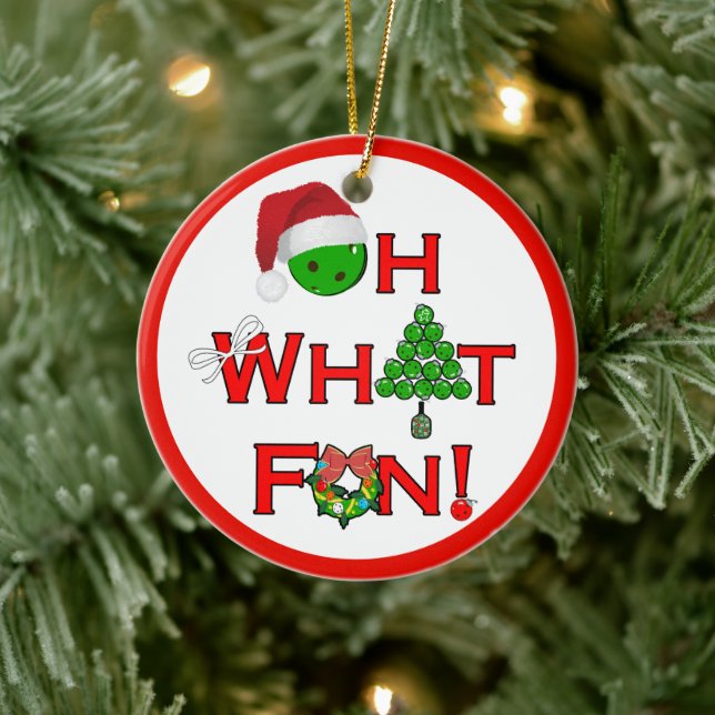 Oh, was Spaß Weihnachts-Pickleball Keramik Ornament (Baum)