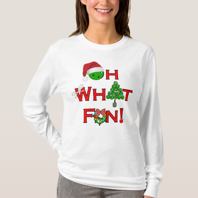 Oh, was Spaß Weihnachts-Pickleball T-Shirt (Vorderseite)