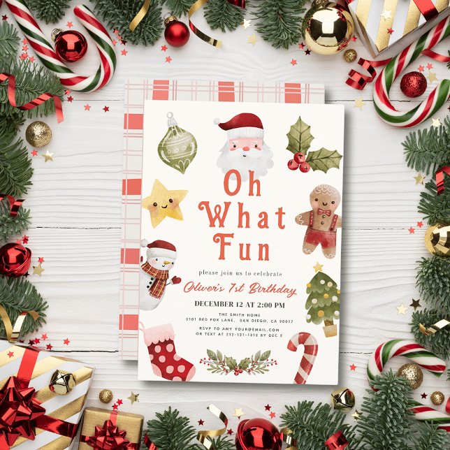 Oh, was Spaß Weihnachtsfeiertag Weihnachten 1. Geb Einladung (Von Creator hochgeladen)