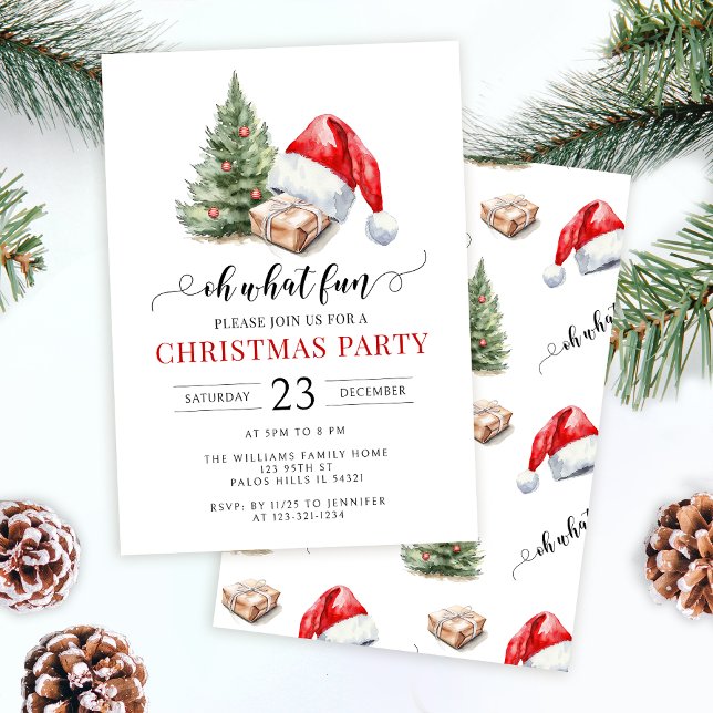Oh, was Spaß Weihnachtsmannmütze Weihnachten Party Einladung (Von Creator hochgeladen)