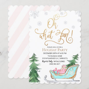 Oh, was Spaß Winter Feiertag Einladung