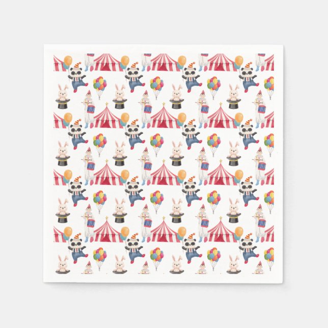 'Oh, was Spaß zu haben' Circus Theme Paper Plate Serviette (Vorderseite)