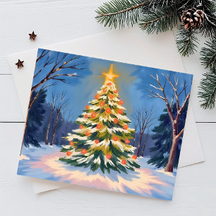 Oh Weihnachtsbaum Aquarell Feiertagspostkarte