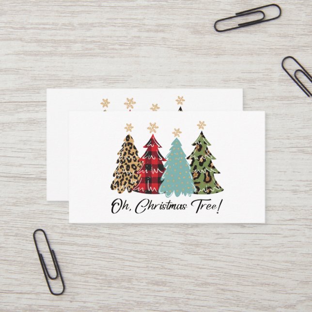 Oh, Weihnachtsbaum! Frohe Weihnachten Visitenkarte (Vorderseite/Rückseite Beispiel)