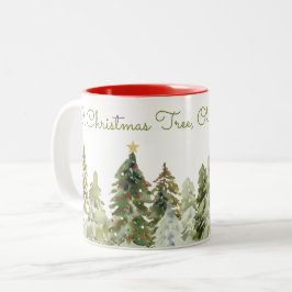 Oh Weihnachtsbaum Grüne Aquarellkiefern Zweifarbige Tasse