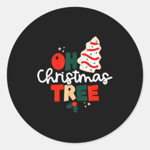 Oh Weihnachtsbaum Kuchen Debbie Lustiger Weihnacht Runder Aufkleber