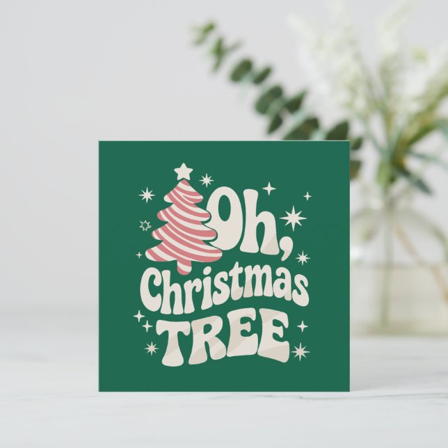 Oh Weihnachtsbaum Licht frohe WeihnachtsWeihnachte Einladung (Stehend Vorderseite)