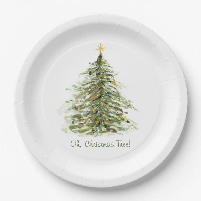Oh, Weihnachtsbaum Pappteller (Vorderseite)
