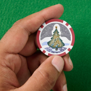 Oh Weihnachtsbaum Wasserfarben Wintermalerei Pokerchips