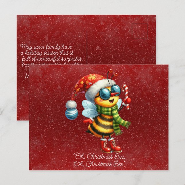"Oh, Weihnachtsbäume, Oh, Weihnachtsbäume" Postkarte (Vorne/Hinten)