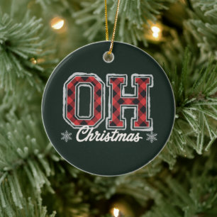 Oh Weihnachtsfeiertag Buffalo Karo Familienparty  Keramik Ornament