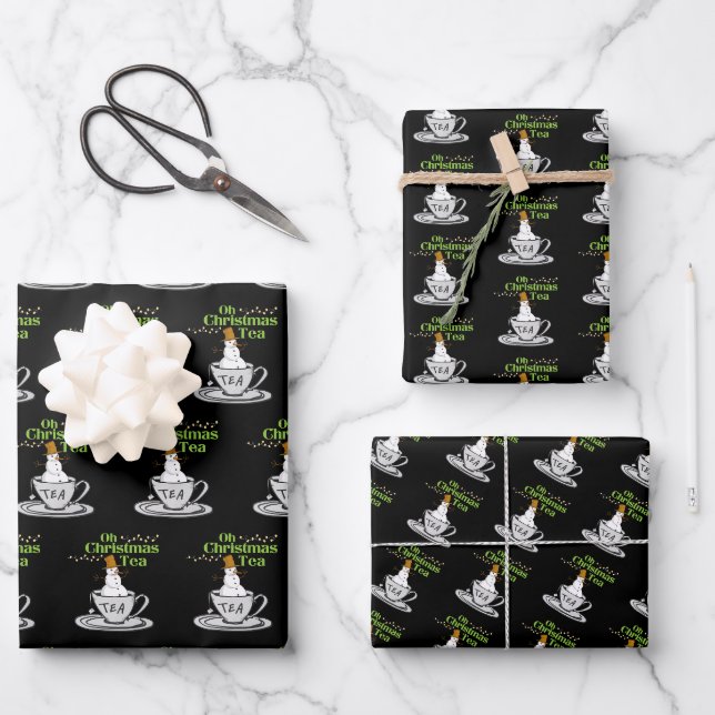 Oh Weihnachtsgebäck - Tee Lover Xmas Urlaub Geschenkpapier Set (Vorderseite)