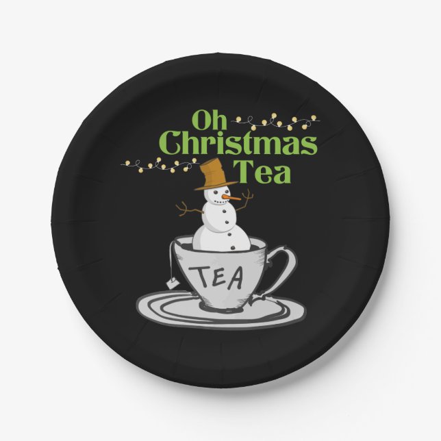 Oh Weihnachtsgebäck - Tee Lover Xmas Urlaub Pappteller (Vorderseite)