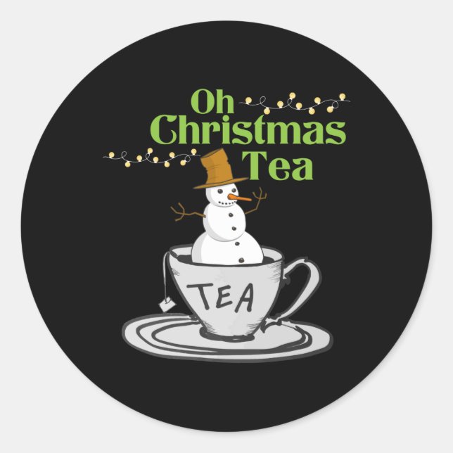 Oh Weihnachtsgebäck - Tee Lover Xmas Urlaub Runder Aufkleber (Vorderseite)