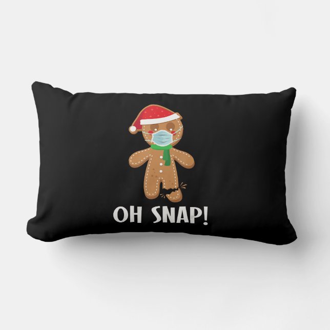 Oh, | Weihnachtsgingerbäckermaske Lendenkissen (Vorderseite)