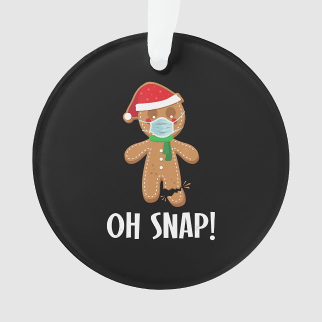 Oh, | Weihnachtsgingerbäckermaske Ornament (Vorderseite)